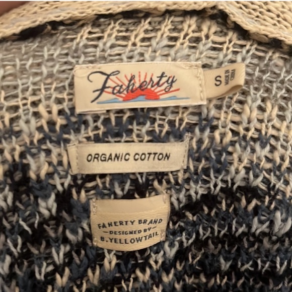 Faherty Southwestern Paloma Cardigan Sweater Duster sz Small GORGEOUS ombré blue - Picture 6 of 10